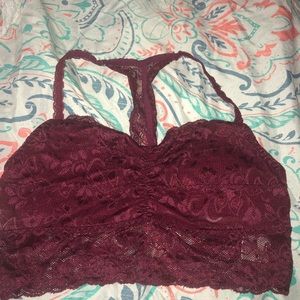 Maroon lace bralette